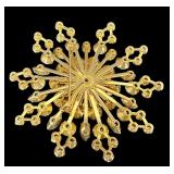 Pair of Vintage Weiss Aura Borelias Earrings and a Vintage Rhinestone Brooch