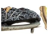 Antique Black Jet Glass Cameo Brooch Mourning Style, Silhouette Brooch and More