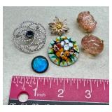 Assorted Vintage Jewelry Items including a Vintage Morpho Butterfly Sterling Silver Brooch