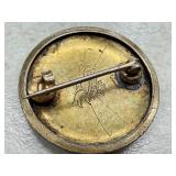 Antique JG Lady Racine Enamel Brooch