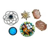 Assorted Vintage Jewelry Items including a Vintage Morpho Butterfly Sterling Silver Brooch