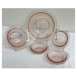 Vintage Pink Depression Glass Desert/ Berry Set