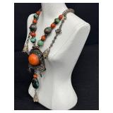 Antique 19th Century Turquoise and Coral Necklace