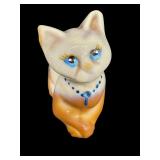 Fenton Vintage 2009 Siamese Chocolate Cat Slag Glass Figurine