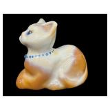 Fenton Vintage 2009 Siamese Chocolate Cat Slag Glass Figurine