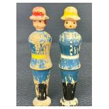 Two Antique Wooden Toy Soldiers