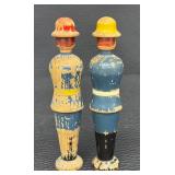 Two Antique Wooden Toy Soldiers