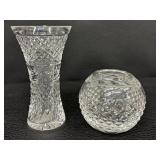 Waterford Glandore Criss Cross Pattern Crystal Vase and Candle Holder