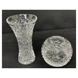 Waterford Glandore Criss Cross Pattern Crystal Vase and Candle Holder