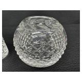 Waterford Glandore Criss Cross Pattern Crystal Vase and Candle Holder