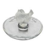 Lalique France Crystal Bird Trinket Dish Figurine