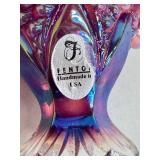 Vintage Four Vintage Fenton Glass Baskets including a Vintage Cobalt Blue Glass Fenton Basket