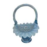 Vintage Four Vintage Fenton Glass Baskets including a Vintage Cobalt Blue Glass Fenton Basket