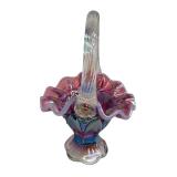 Vintage Four Vintage Fenton Glass Baskets including a Vintage Cobalt Blue Glass Fenton Basket