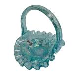 Vintage Four Vintage Fenton Glass Baskets including a Vintage Cobalt Blue Glass Fenton Basket