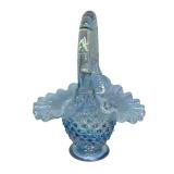 Vintage Four Vintage Fenton Glass Baskets including a Vintage Cobalt Blue Glass Fenton Basket