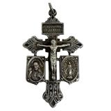 Vintage Sterling Silver Pardon Crucifix w/Miraculous and St. Benedict Medals