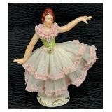 Vintage Fancy Lady Figurines by Dresden