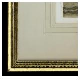 Vintage "The River in Flanders" Framed Colored Etching by Julien Van Santen