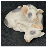 Vintage Royal Copenhagen Pair of Sleeping Pigs #683