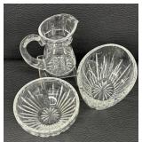 Waterford Crystal Bowls and Petite Creamer Pitcher