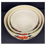 Vintage Halls Red Poppy Nesting Bowls