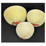 Vintage Halls Red Poppy Nesting Bowls
