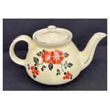 Vintage Halls Red Poppy Coffee/Tea Pot with Creamer Pitcher and Sugar Dish