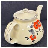 Vintage Halls Red Poppy Coffee/Tea Pot with Creamer Pitcher and Sugar Dish
