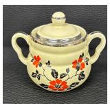 Vintage Halls Red Poppy Coffee/Tea Pot with Creamer Pitcher and Sugar Dish