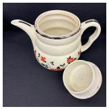 Vintage Halls Red Poppy Pitcher, Pot, Creamer Pitcher and Sugar Dish