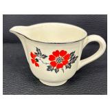 Vintage Halls Red Poppy Pitcher, Pot, Creamer Pitcher and Sugar Dish