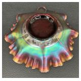 Vintage Fenton Heart and Vine Ruffled Glass Bowl