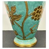 Beautiful Vintage Brass and Enamel Vase