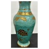 Beautiful Vintage Brass and Enamel Vase