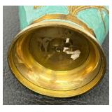Beautiful Vintage Brass and Enamel Vase