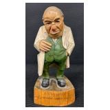 Two Vintage Hand Carved Wood Physician Figurines by Toriart and More