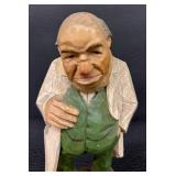 Two Vintage Hand Carved Wood Physician Figurines by Toriart and More