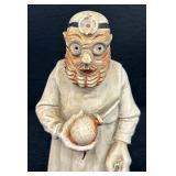 Two Vintage Hand Carved Wood Physician Figurines by Toriart and More