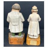 Two Vintage Hand Carved Wood Physician Figurines by Toriart and More