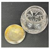 Antique Crystal Sterling Silver Lidded Vanity Jar