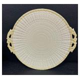 Vintage Belleek Limpet Pattern Plates and Platter Third Black Mark