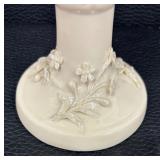 Pair of Belleek Celtic Parian China Candleholders Third Black Mark
