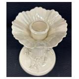 Pair of Belleek Celtic Parian China Candleholders Third Black Mark