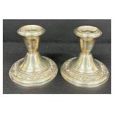 Pair of Vintage Gorham Weighted Sterling Silver Candleholders