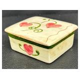 Two Vintage Stangl Pottery Terra Rose Cigarette / Trinket Boxes