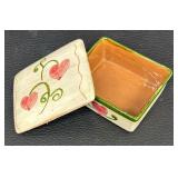 Two Vintage Stangl Pottery Terra Rose Cigarette / Trinket Boxes