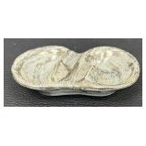 Vintage Stangl Pottery Colonial Silver Dish and Three Vintage Stangl Art Pottery Duck Figurines