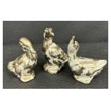 Vintage Stangl Pottery Colonial Silver Dish and Three Vintage Stangl Art Pottery Duck Figurines