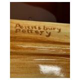 Pair of Pennsbury Pottery Tulip Butter Dish & Lid Folk Art Hand Painted